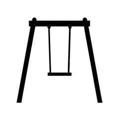 Swing set playground equipment vector illustration for kids outdoor fun activity design element