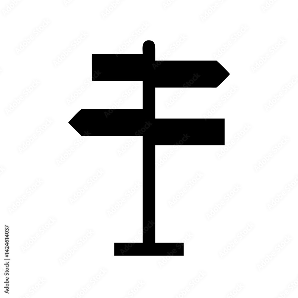 Poster directional sign post vector illustration for navigation and wayfinding design elements signpost