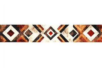 Obraz premium Geometric pattern with earthy tones, diamonds, and an aged texture. Abstract design element.