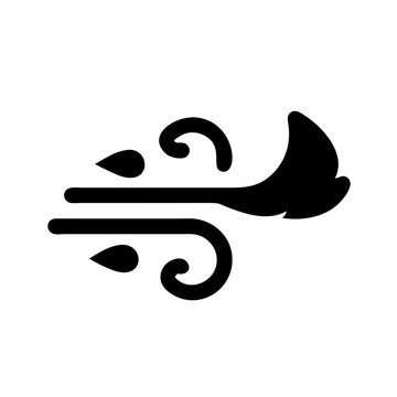 Wind blowing icon vector, weather forecast symbol, air flow illustration, nature element design