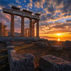 Fototapeta premium Intricate Greek Column Top Close-Up High Resolution Picture
