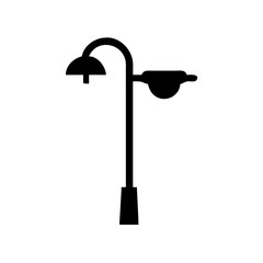 Isolated black silhouette of a street light lamp post vector illustration design element
