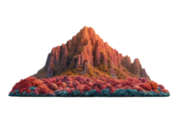 Majestic mountain peak surrounded by vibrant autumn forest for nature lovers and outdoor enthusiasts