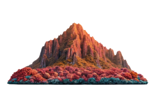 Majestic mountain peak surrounded by vibrant autumn forest for nature lovers and outdoor enthusiasts