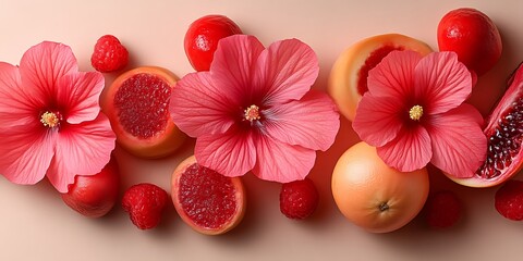 Vibrant Fruits & Flowers Display