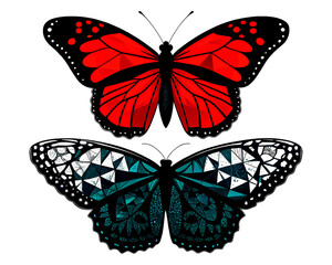 Monochrome Butterfly Vector Art: Minimalist Wing Designs with Intricate Details