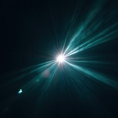 Fototapeta premium Intense lightburst radiating outward into a dark void.