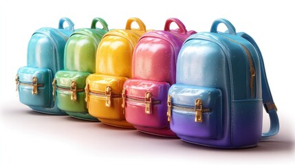 Rainbow Backpacks: A Vibrant, Glossy Collection