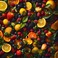 A Vibrant Display of Fresh Fruits. Created With AI