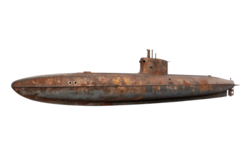 Old submarine on display showcasing marine history and technology for educational purposes