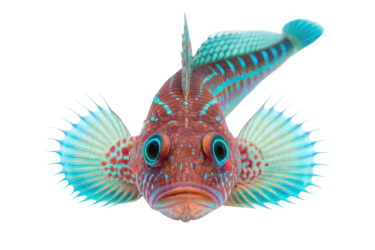Vibrant colorful fish with striking patterns and large eyes swimming gracefully in the ocean