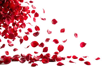  falling-red set-of rose petal isolated on white background falling red set of rose petal isolated on white background png