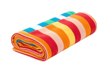 Obraz premium Vibrant striped picnic blanket perfect for summer outings and outdoor relaxation in parks or beaches