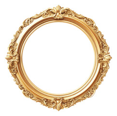 PNG A golden vintage circle frame elegant photo round.