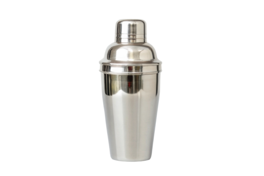 Stainless steel cocktail shaker for bartending, mixology, bar tools, drink preparation, and party serving
