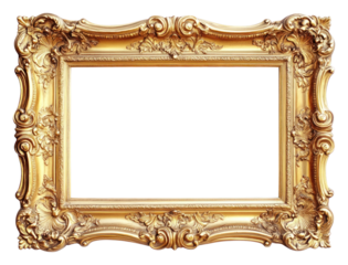PNG A golden vintage rectangular shape frame elegant ornate style.