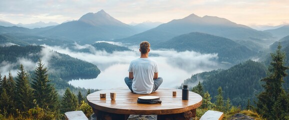Peaceful mountaintop meditation