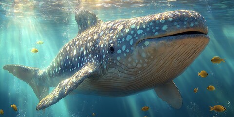 Whale Underwater Sunlight