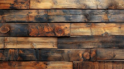 Close-up View of Textured Aged Wooden Planks
