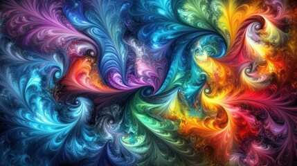 Vibrant Swirls of Color: An Abstract Masterpiece