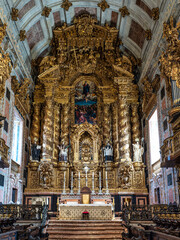 Obraz premium Interior view of Porto Cathedral, a Roman Catholic cathedral in the center of the old town district of Porto Portugal.