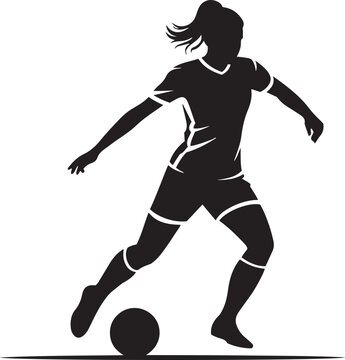 black soccer player silhouette dribbling ball clip art preview