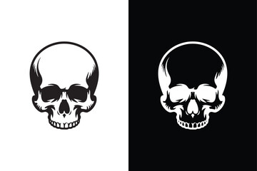 Skull icon vector on White Background ,Vector Art Illustration on white background.