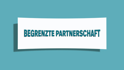 begrenzte Partnerschaft (limited partnership) - A card isolated on light green background.