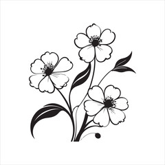 floral corner silhouette design