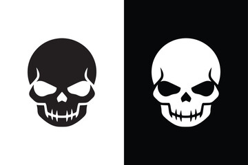 Skull icon vector on White Background ,Vector Art Illustration on white background.