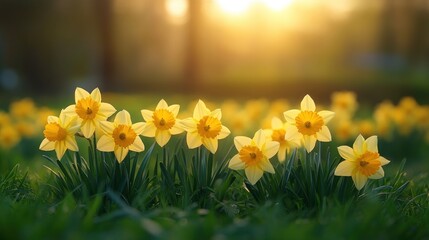 Fototapeta premium Daffodils in Spring Sunlight