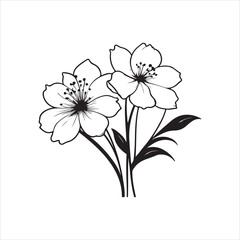 floral corner silhouette design