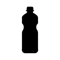 Black plastic bottle silhouette vector image for water juice or liquid product container design needs