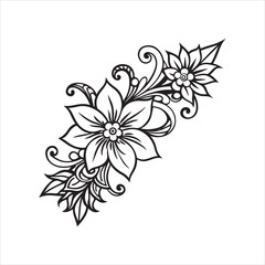 floral corner silhouette design