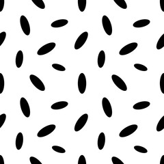 Modern seamless vector pattern. Print black ovals on a white background. Simple abstract background .Modern repeating textile background design