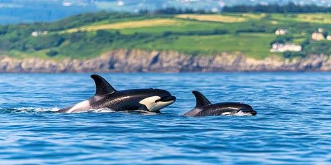 Poster baby orca with adult orca