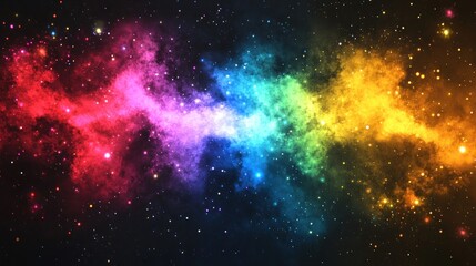 Naklejka premium Colorful nebulae streak across a star-studded night sky.