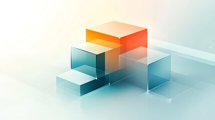 Obraz premium Abstract Glass Cubes with Geometric Design.