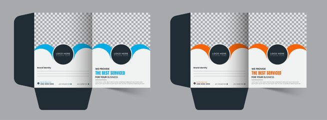 Unique presentation folder template, creative and Luxury folder design, Corporate business editable vector file