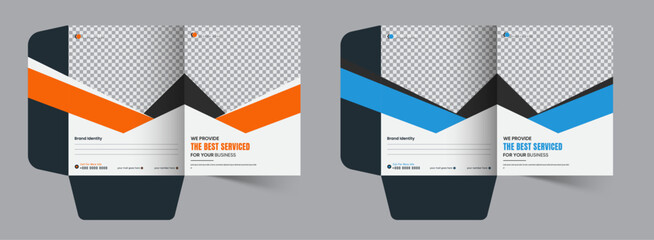 Unique presentation folder template, creative and Luxury folder design, Corporate business editable vector file