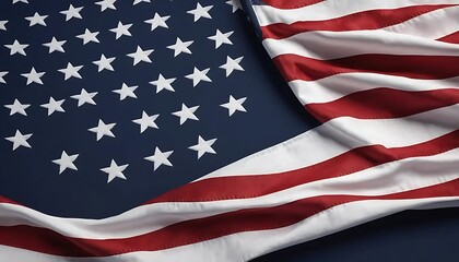 Fototapeta premium Memorial Day patriotic background design featuring a waving American flag and the text remember and honor. National holiday of the USA.