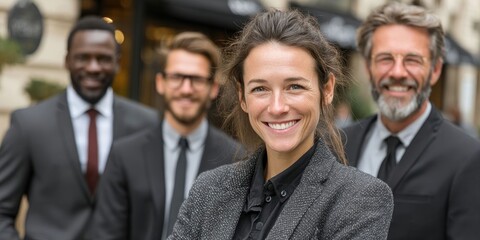 Confident Hotel Staff Team Portrait in Suits