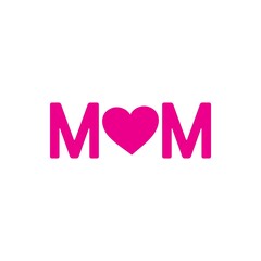 Mom typography clip art design on plain white transparent isolated background for sign, card, shirt, hoodie, sweatshirt, apparel, tag, mug, icon, poster or badge