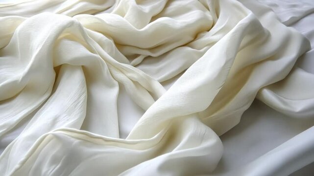 Soft white fabric texture with subtle waves, delicate and smooth, clean and minimalistic, calming and pure, sense of elegance and refinement