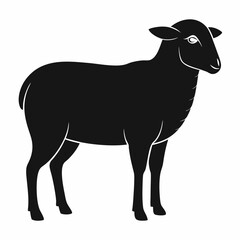 Black Sheep Silhouette: Simple Farm Animal Vector Graphic for Logos & Illustrations.