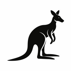 Professional Kangaroo Silhouette: Black, Vector.