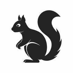 Black Squirrel Silhouette: Elegant Vector Graphic for Logos & Branding.