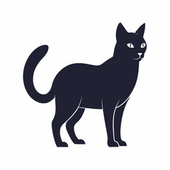 Black Cat Silhouette: Elegant Vector Graphic - Simple.