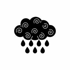 creative details Rain Cloud Icon vector Illustration