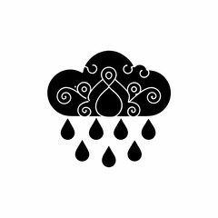 creative details Rain Cloud Icon vector Illustration